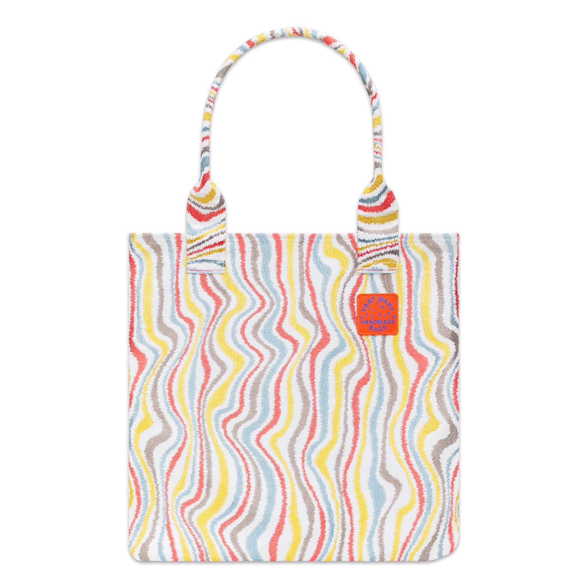 VERTICAL WAVY STRIPE TOTE BAG