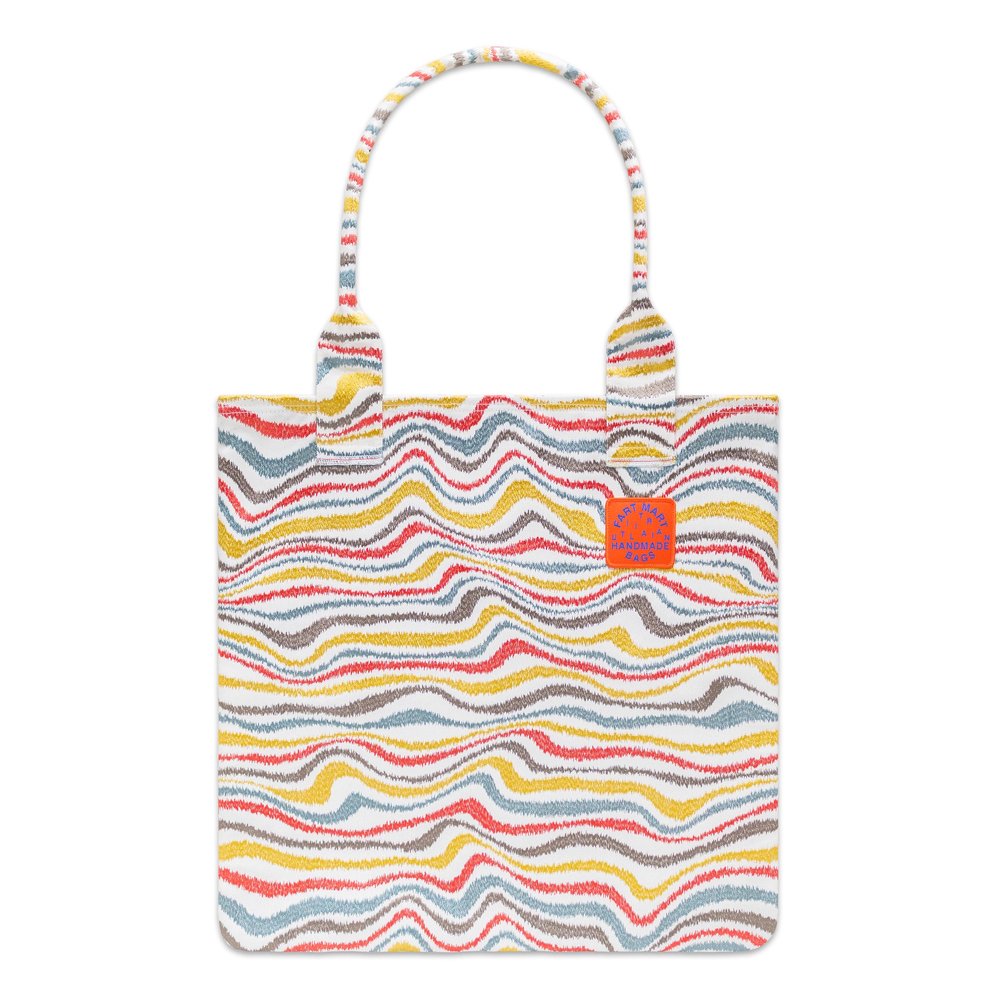 HORIZONTAL WAVY STRIPE TOTE BAG